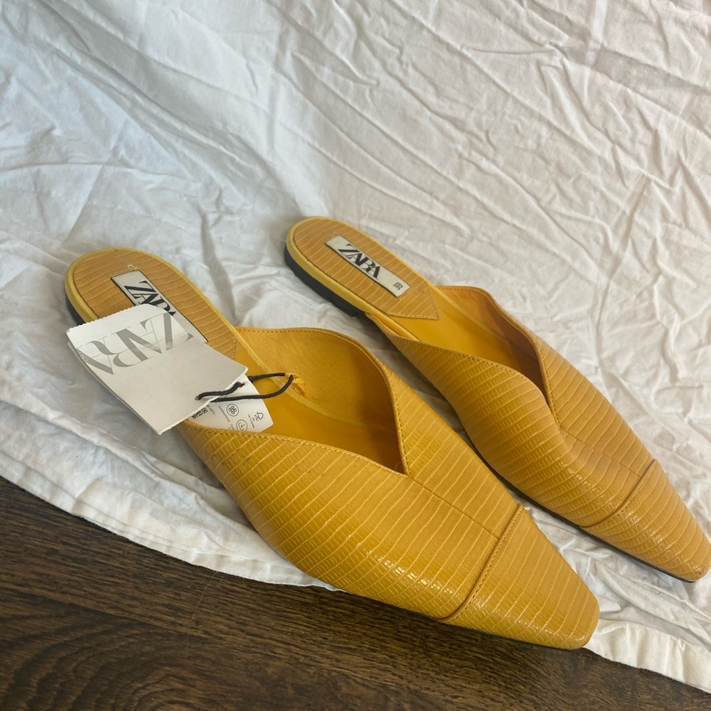 Yellow Zara Slides